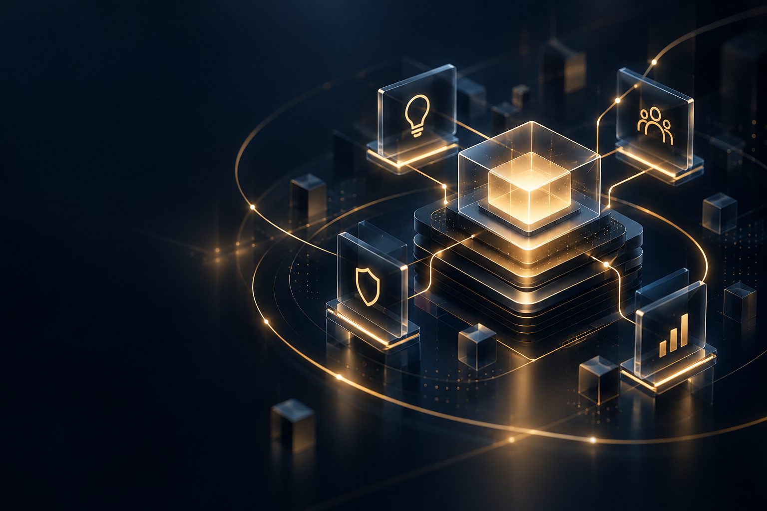 Abstract technology product ecosystem visual